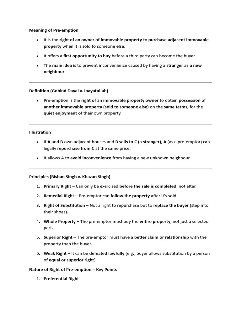 Pre Emption | PDF | Property | Sharia