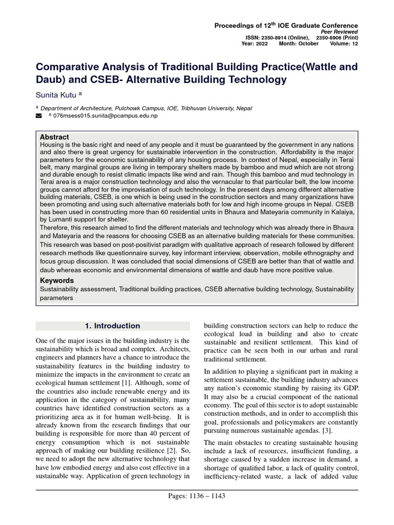 Traditional Building Practice | PDF