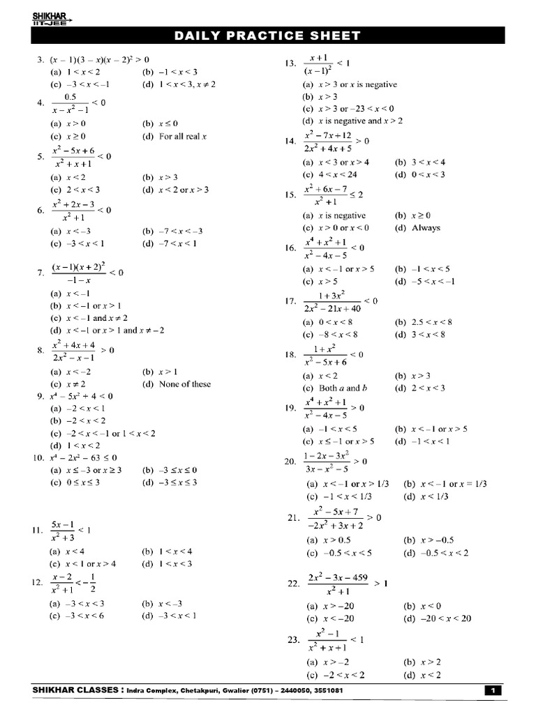 Maths Practice Sheet Wavy Curve | PDF