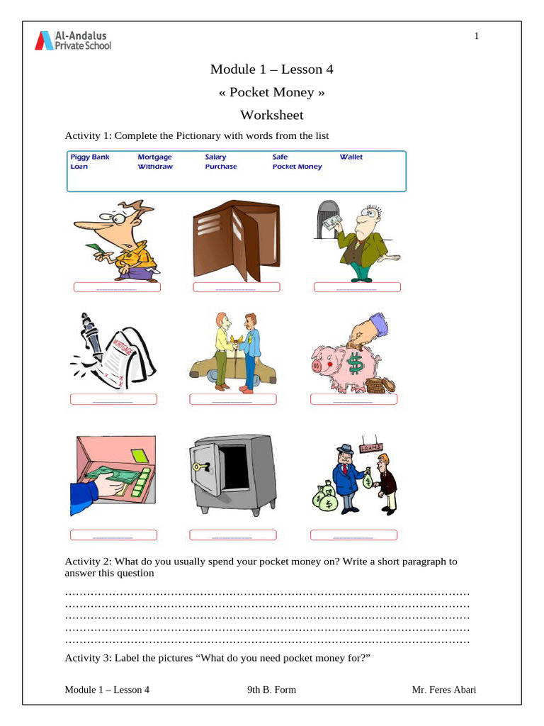 Lesson 4 Worksheet | PDF