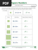 Square Numbers Practice Questions | PDF