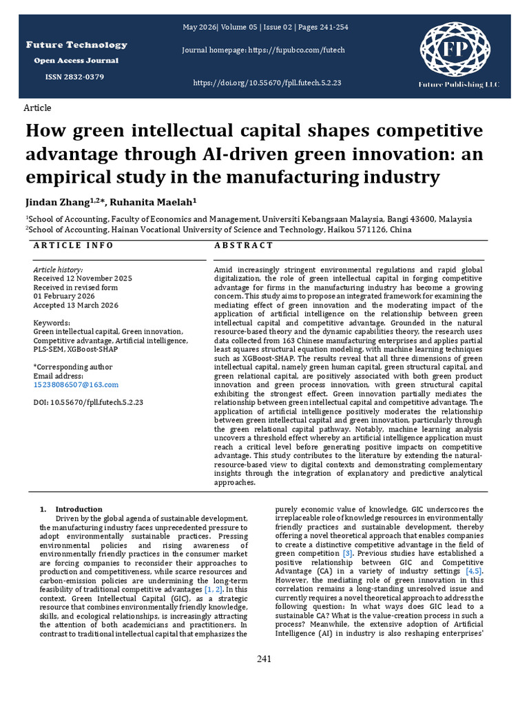 How green intellectual capital shapes competitive advantage through AI ...