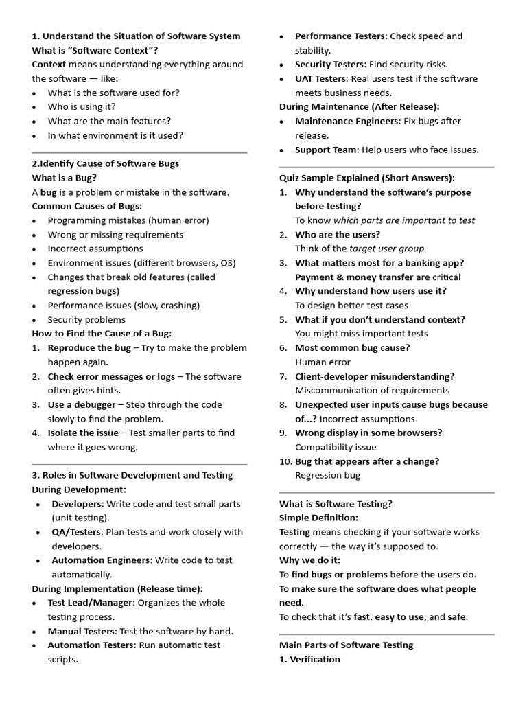 sw & qa | PDF | Software Testing | Software Bug