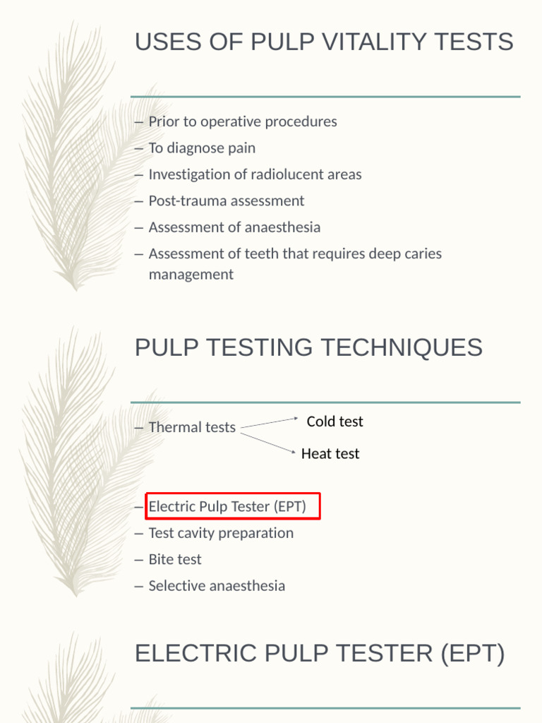 Pulp Vitality Test | PDF