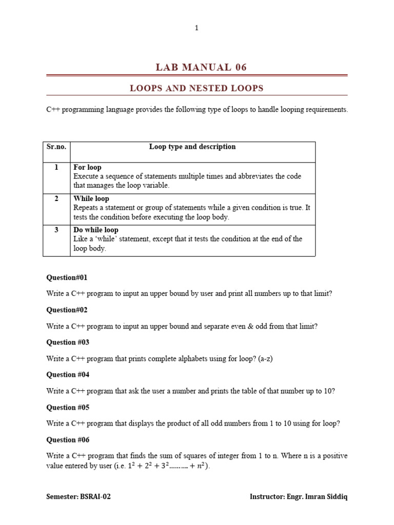 Lab Manual 06 PF | PDF | Control Flow | Discrete Mathematics