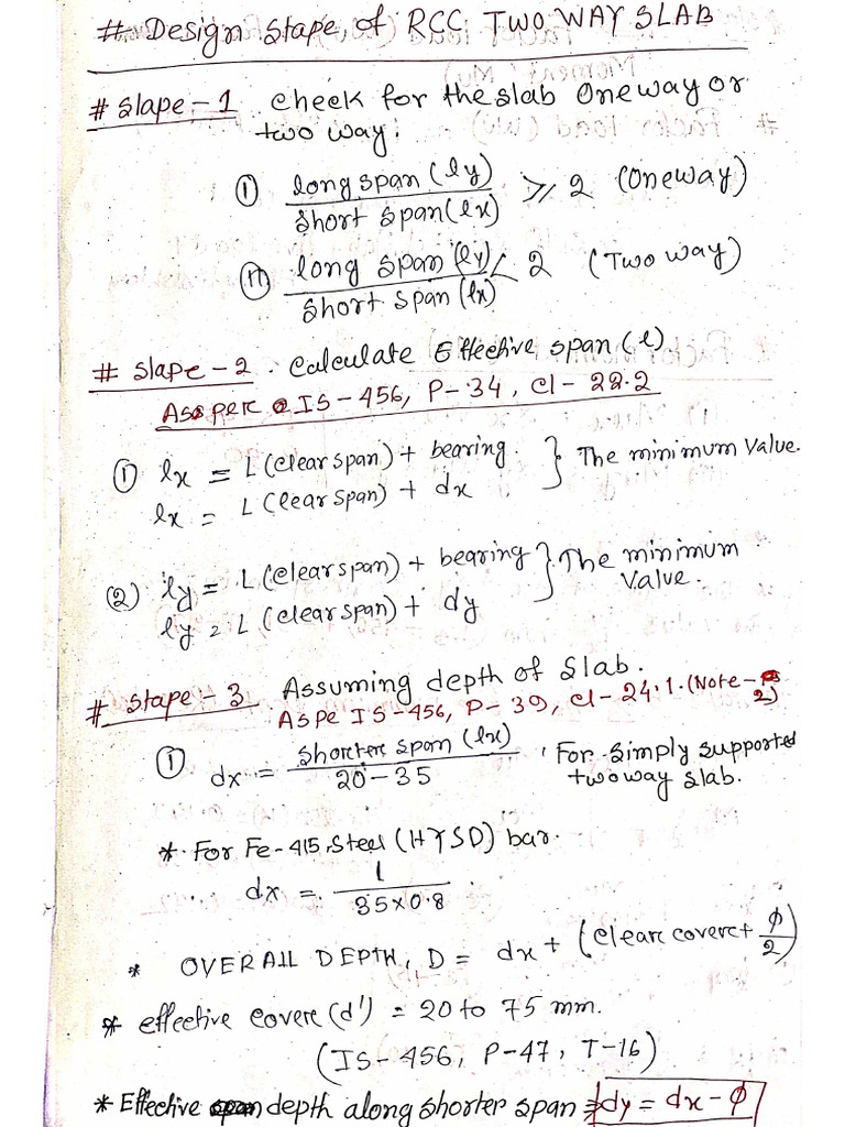 Two Way Slab Design Math | PDF