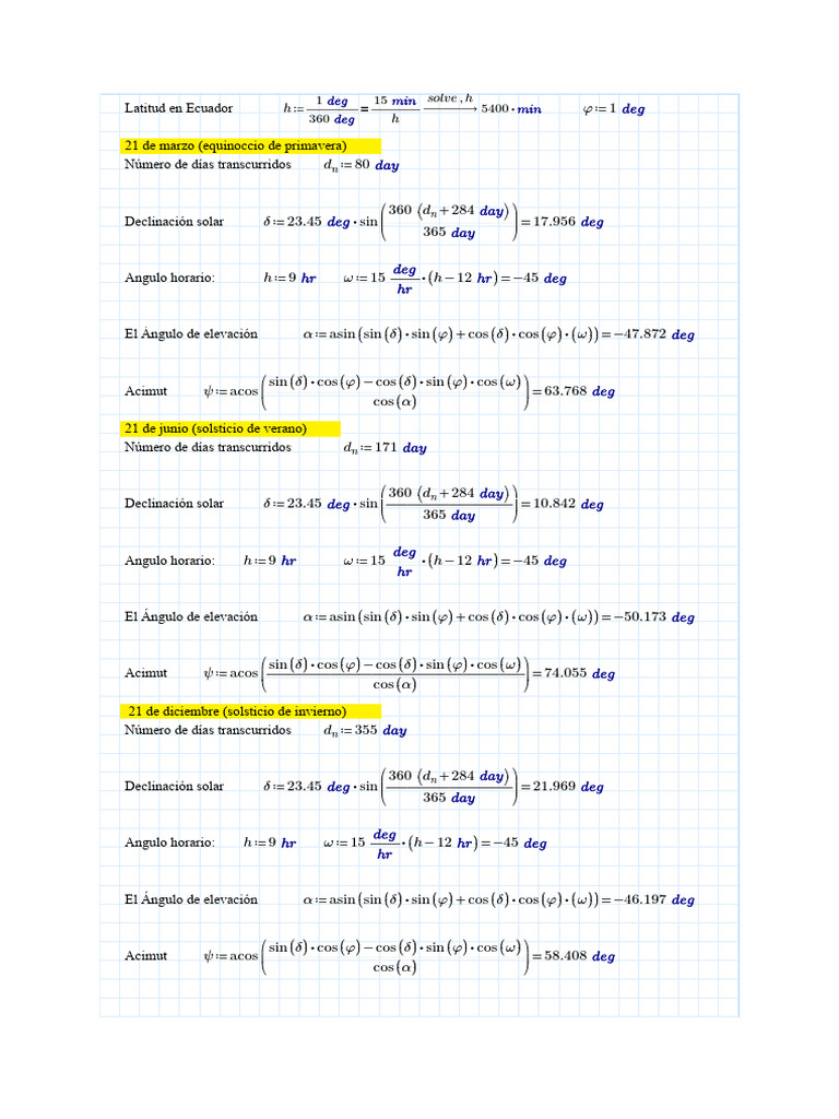 Calculos Del Sol - 1 | PDF | Mecánica celeste | Geometría Elemental