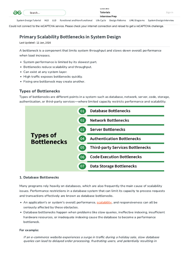 Primary Scalability Bottlenecks in System Design | PDF | Computer Data ...