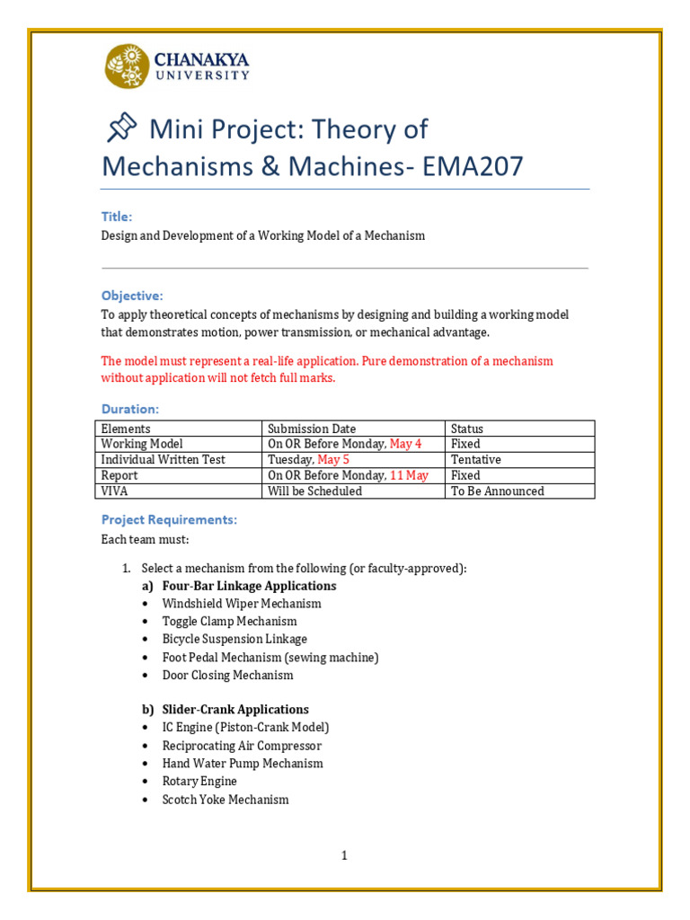 Tom Mini Project Uidelines | PDF | Machines | Automatic Transmission