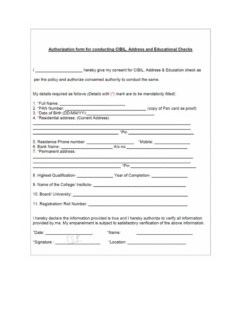 Cibil Form 1 (1) (1) | PDF