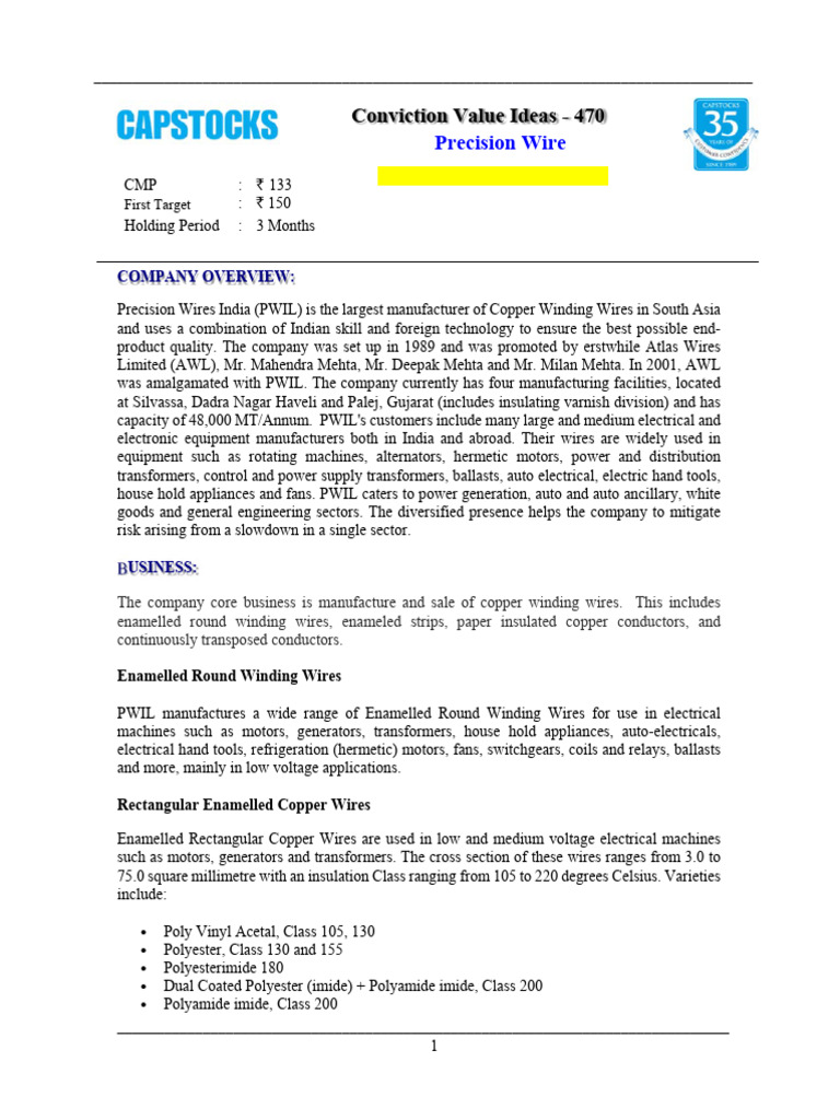 Analyst Report | PDF | Transformer | Electrical Conductor