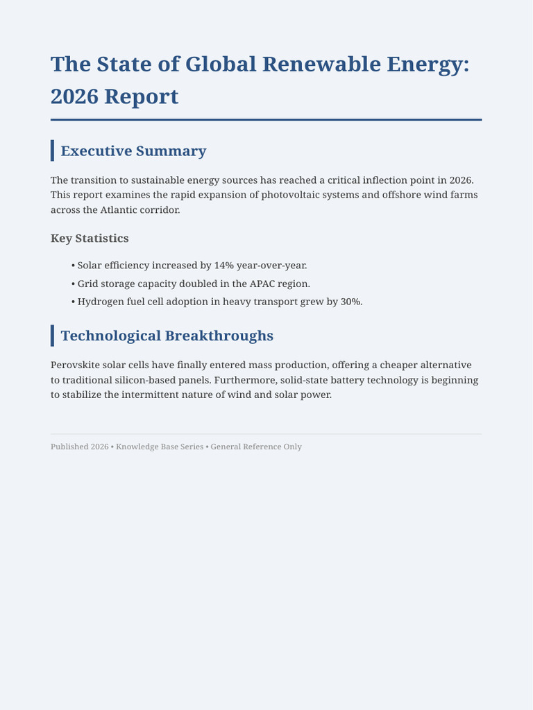 The Future of Renewable Energy 2026 | PDF