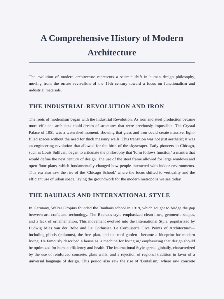 Modern Architecture History and Evolution | PDF | Design ...