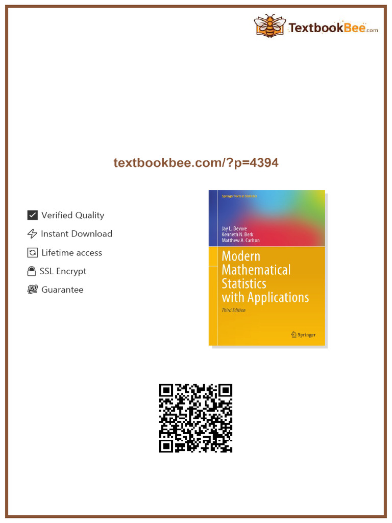 Modern Mathematical Statistics With Applications 3rd Edition by Jay ...