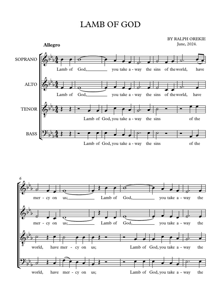 Lamb of God - Full Score | PDF