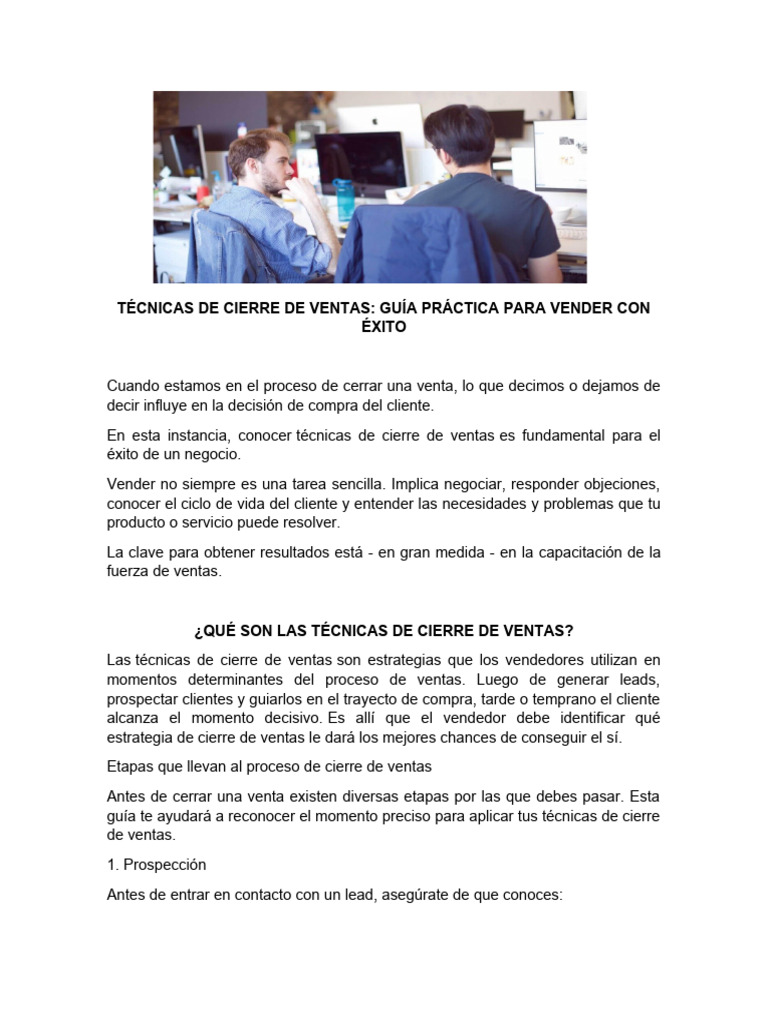 592439628 Tecnicas de Cierre de Ventas | PDF