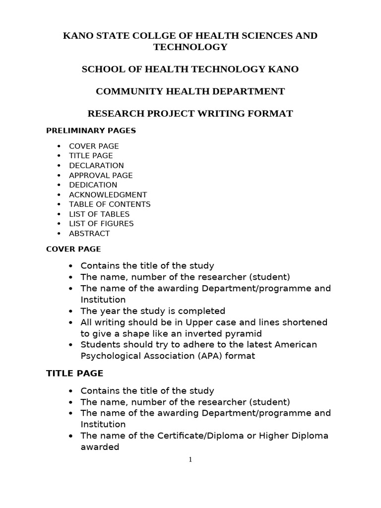 Research Project Writing Format for Students-1 | PDF | Data Analysis ...
