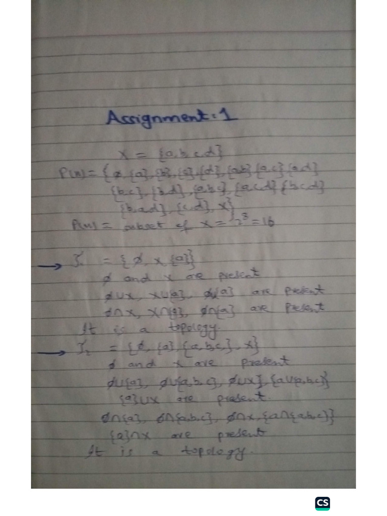 Assignment 1 Set Topology | PDF