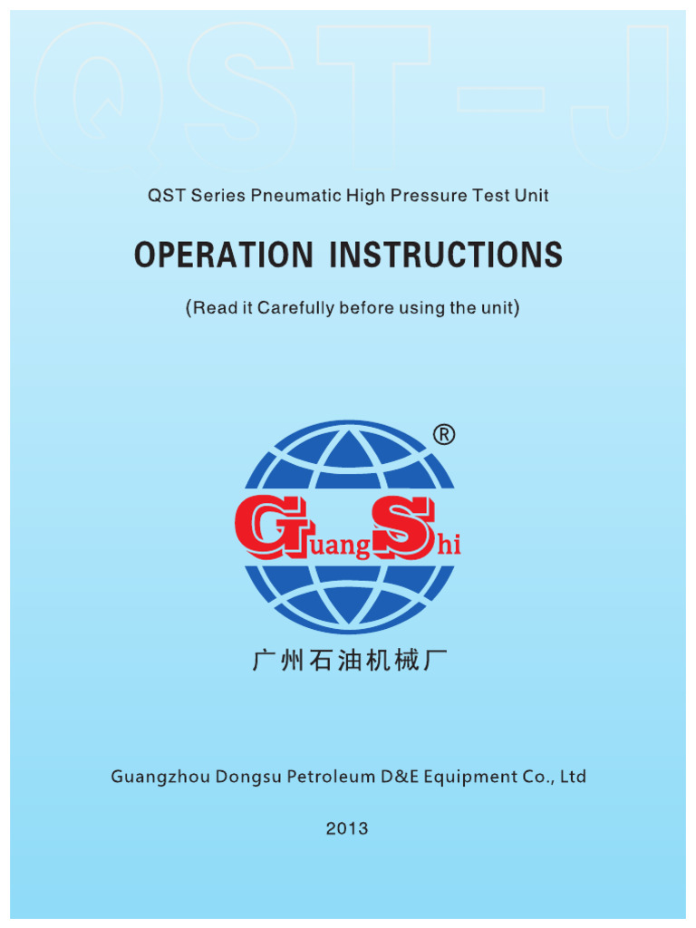 Qst J气动试压台说明书 En | PDF