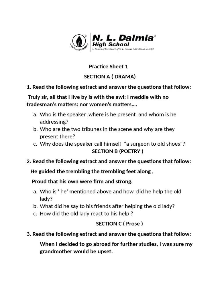 Practice Sheet 1 , Grade 8 | PDF
