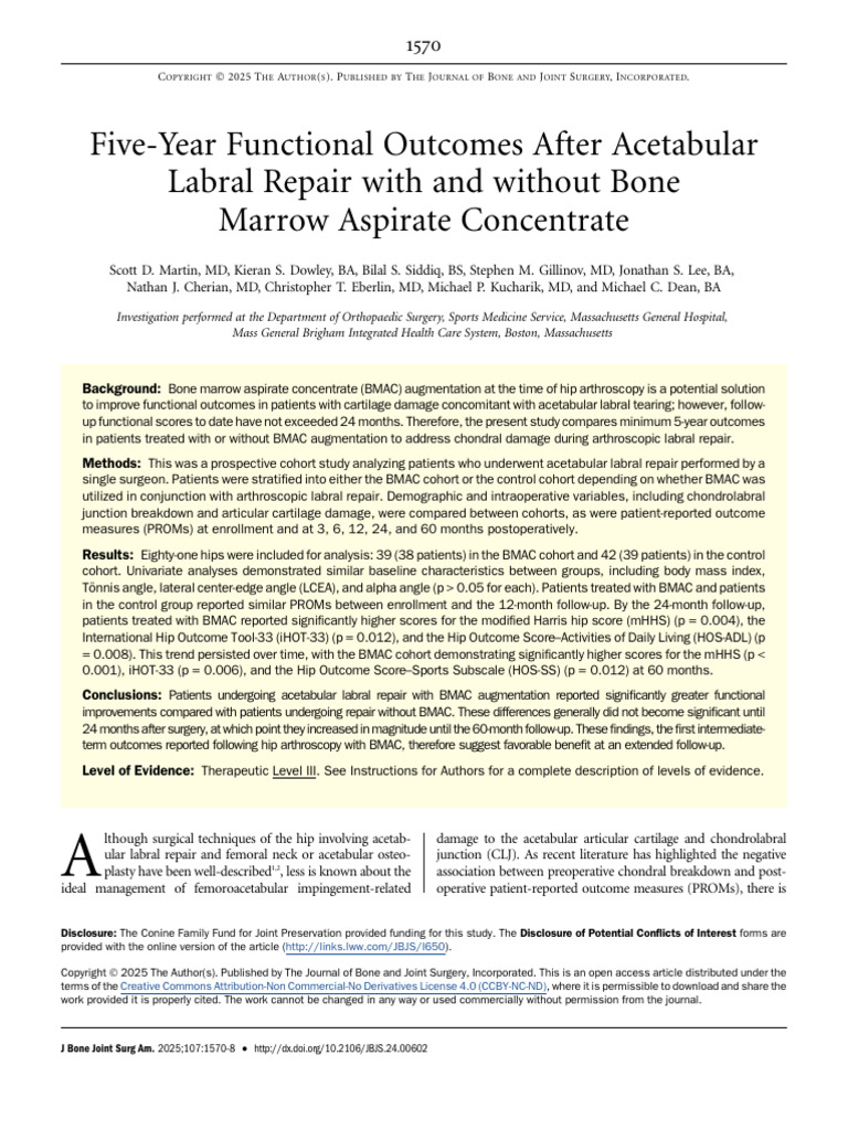 Five Year Functional Outcomes After Acetabular.5 | PDF | Regression ...