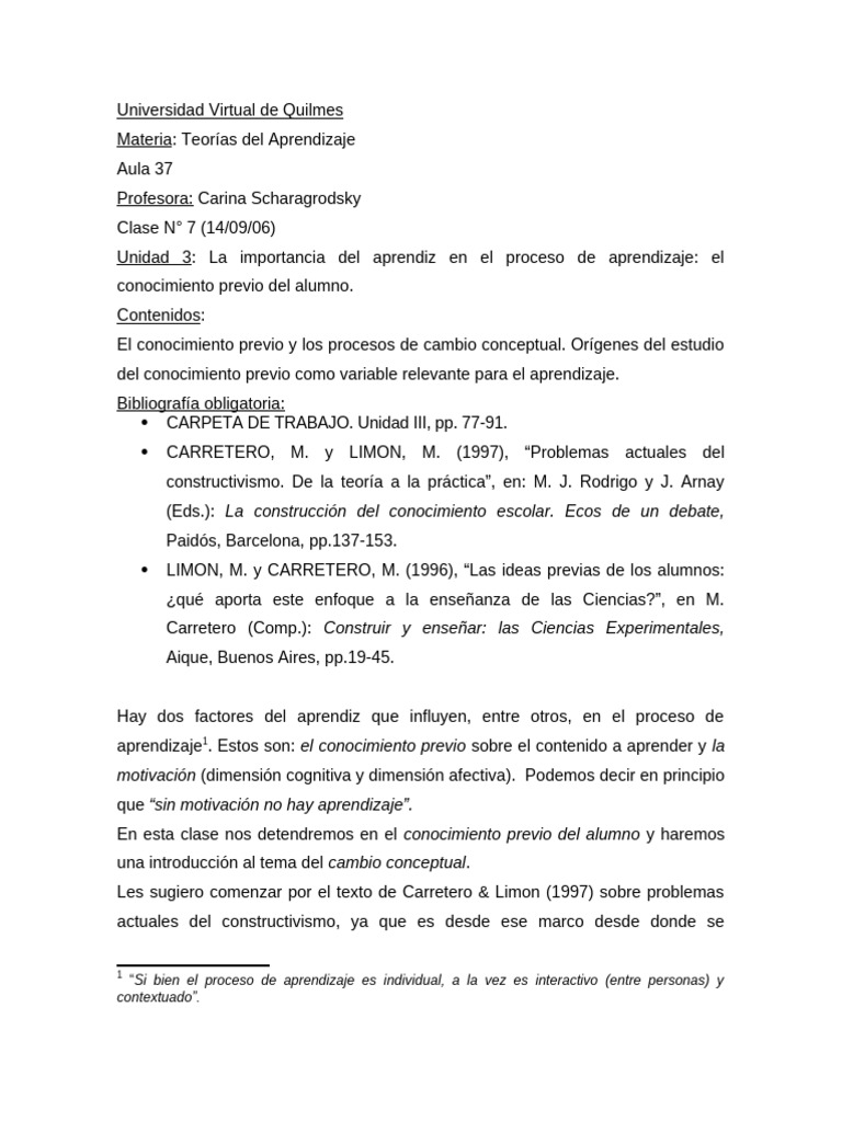 CVQ Teorias 7 | PDF | Aprendizaje | Constructivismo (filosofía de la ...