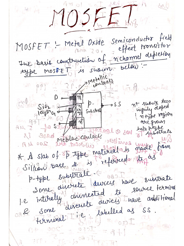 Mosfet Notes | PDF