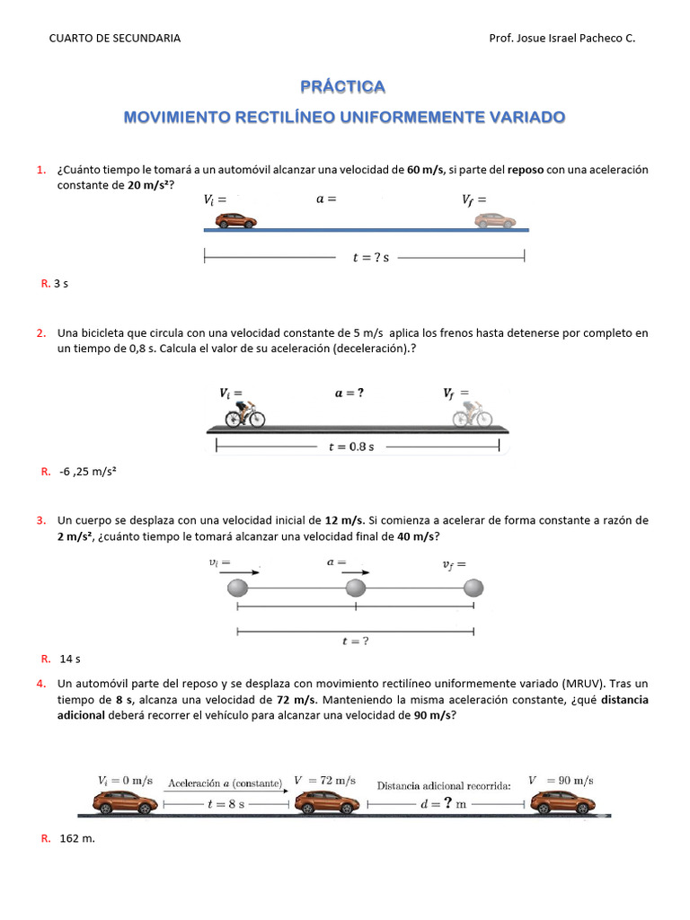 Práctica de Mruv | PDF