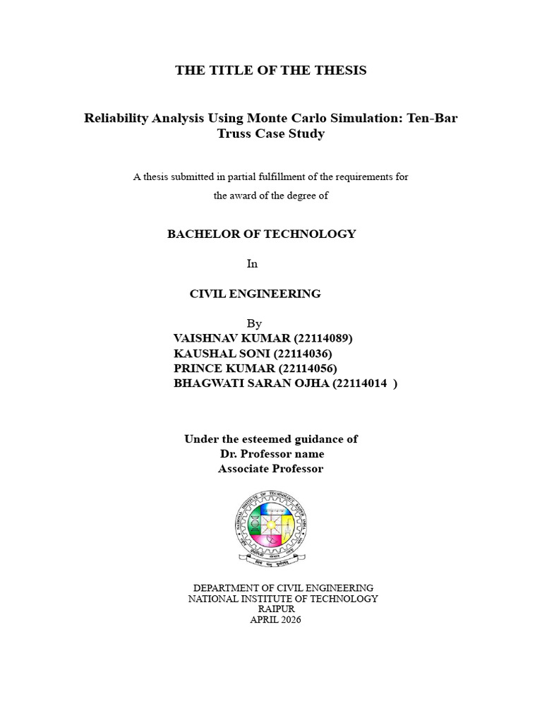 project report | PDF | Monte Carlo Method | Reliability Engineering