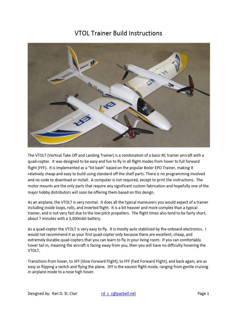 Combined VTOLT Build Instructions 5-14-14 | PDF | Drill | Screw