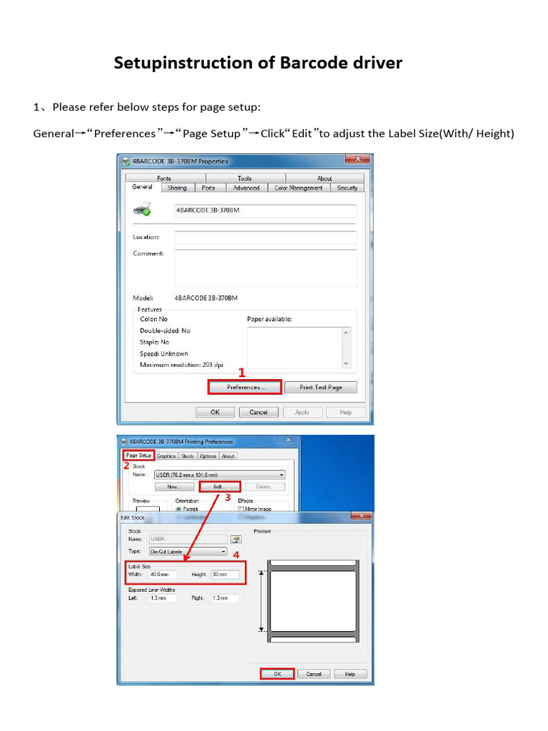 Barcode Printer Software Setting Manual | PDF