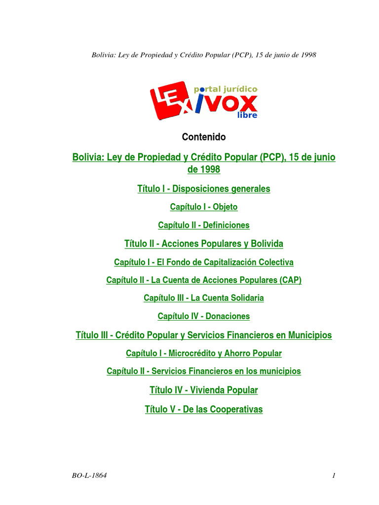 10. Ley Propiedad y Credito Popular | PDF | Cooperativa | Bancos