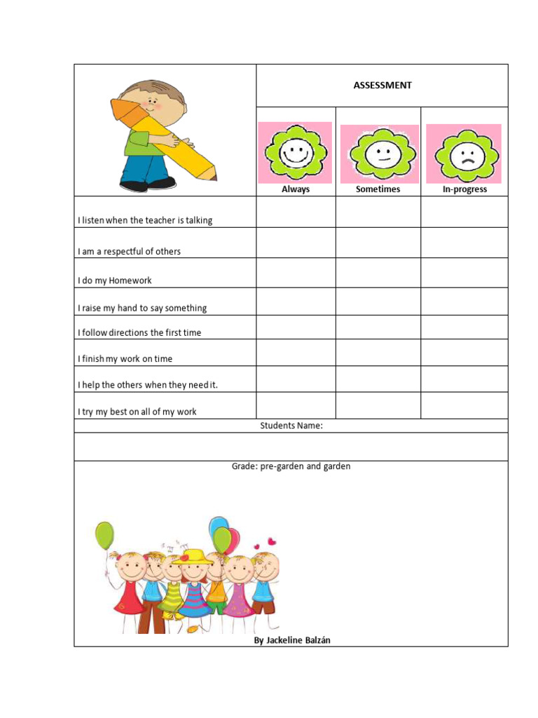 Assessment for Children. | PDF