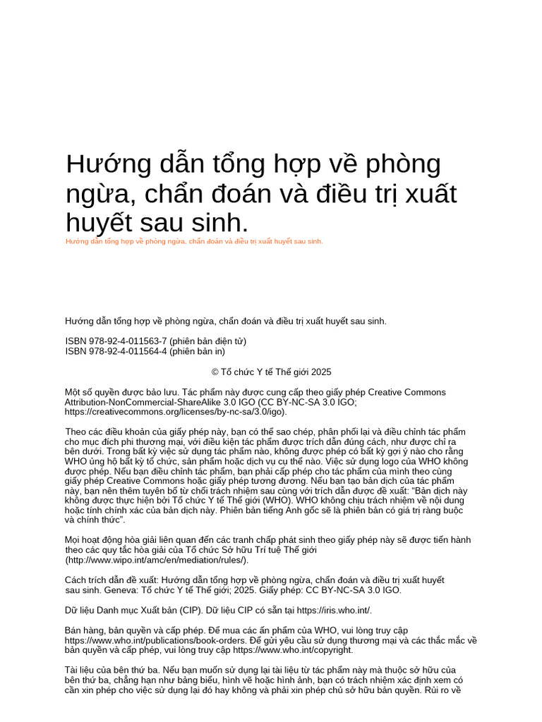 2025 WHO PPH Guideline (1) | PDF
