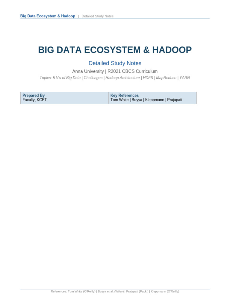 BigData_Hadoop_DetailedNotes | PDF | Apache Hadoop | Map Reduce