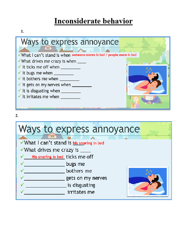 Inconsiderate Behavior | PDF