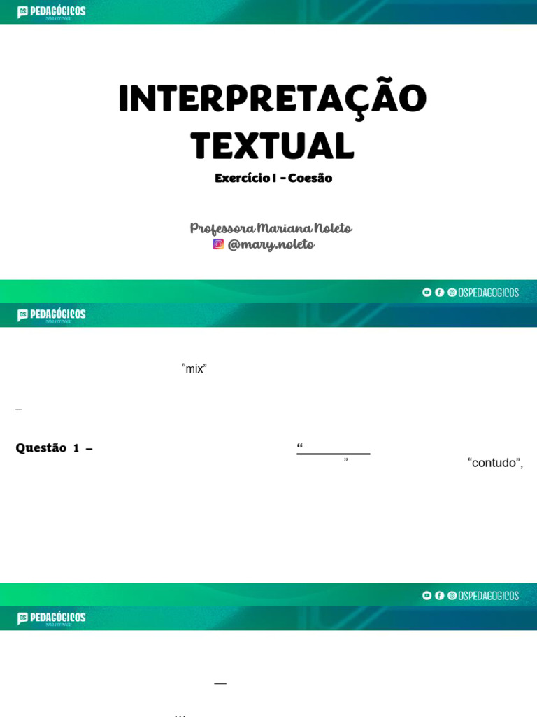 PDF+-+Interpretação+de+Texto++Exercício+Coesão+I | PDF | Java | Aprendizado