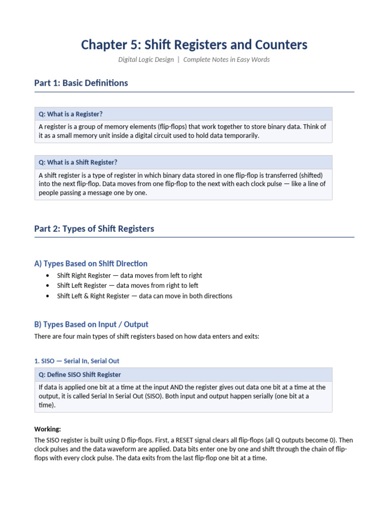 Chapter5 ShiftRegisters Counters | PDF | Digital Technology | Computer ...
