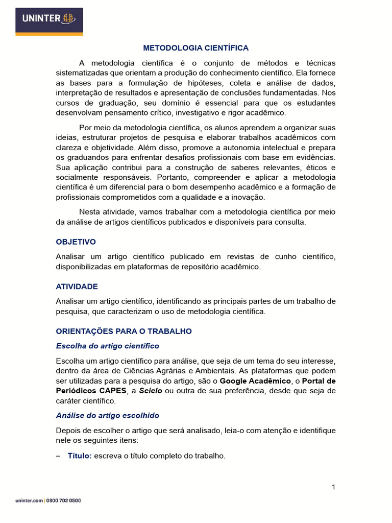 Orientacoes para o Trabalho Metodologia Cientifica | PDF | Science ...