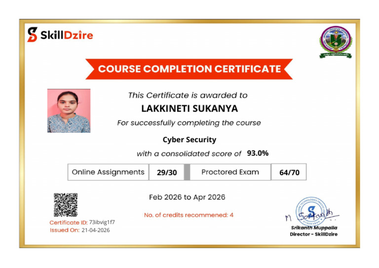 Cyber Security Certificate | PDF