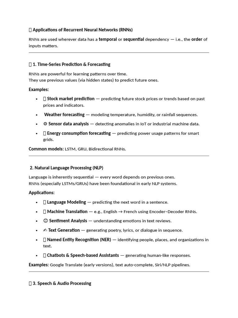 ? Applications of Recurrent Neural Networks | PDF | Machine Learning ...