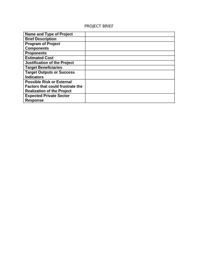 Project Brief Template | PDF