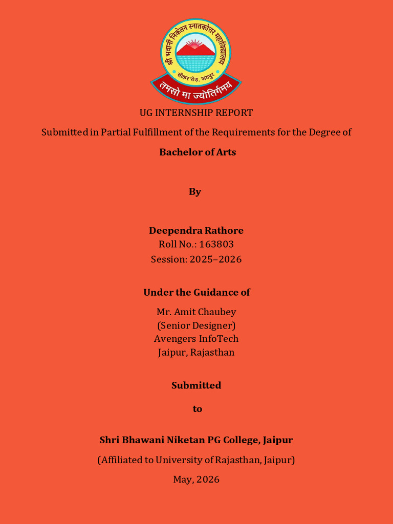 UG Internship Front Page With Logo | PDF