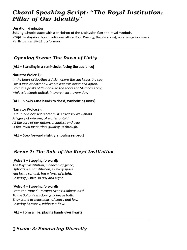 Choral Speaking Script 1 (the Royal Institution - An Icon of National ...