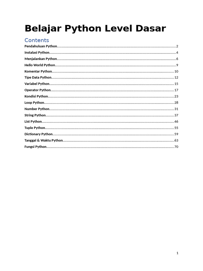 Panduan Berlajar Python - Level Dasar | PDF