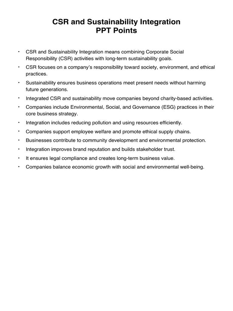 Csr Ppt Points | PDF