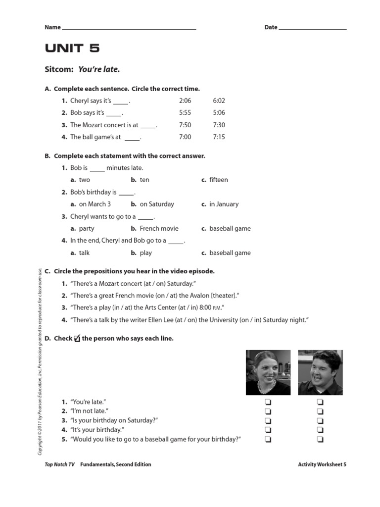 UNIT 05 Video Worksheets PDF