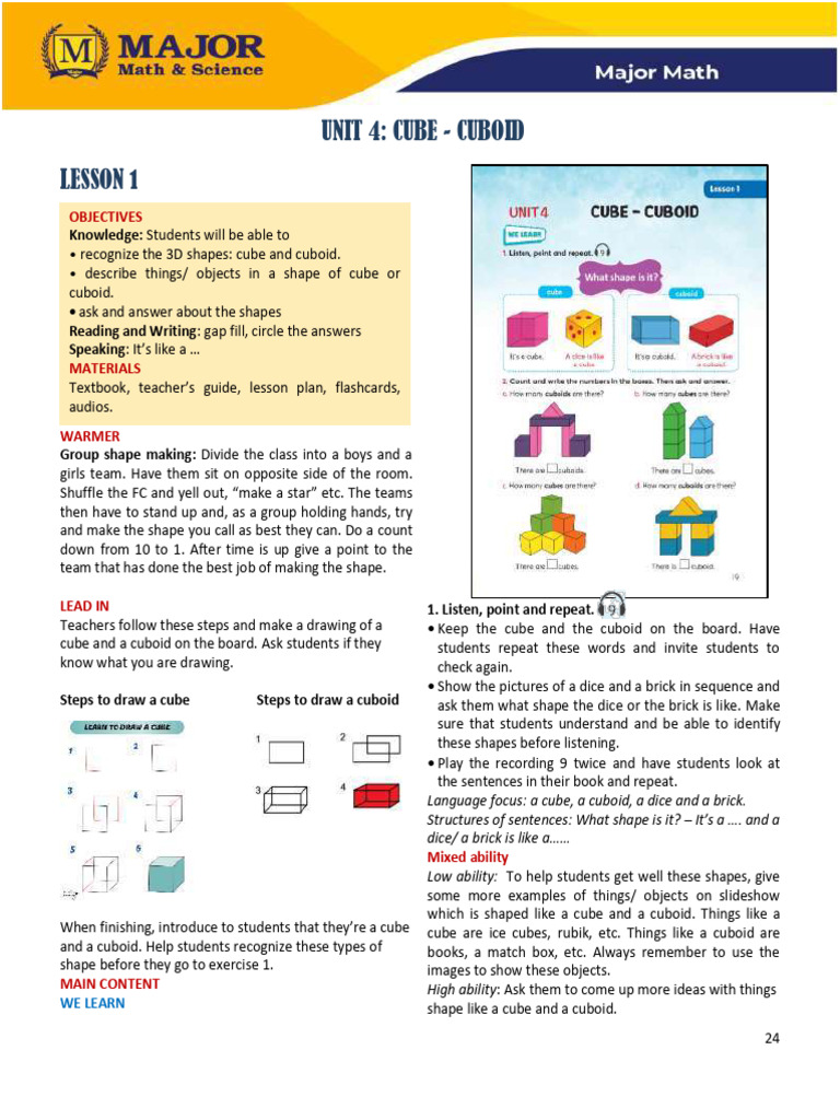 Major Math 3 - Unit 4 - Lesson 1 | PDF | Length | Linguistics