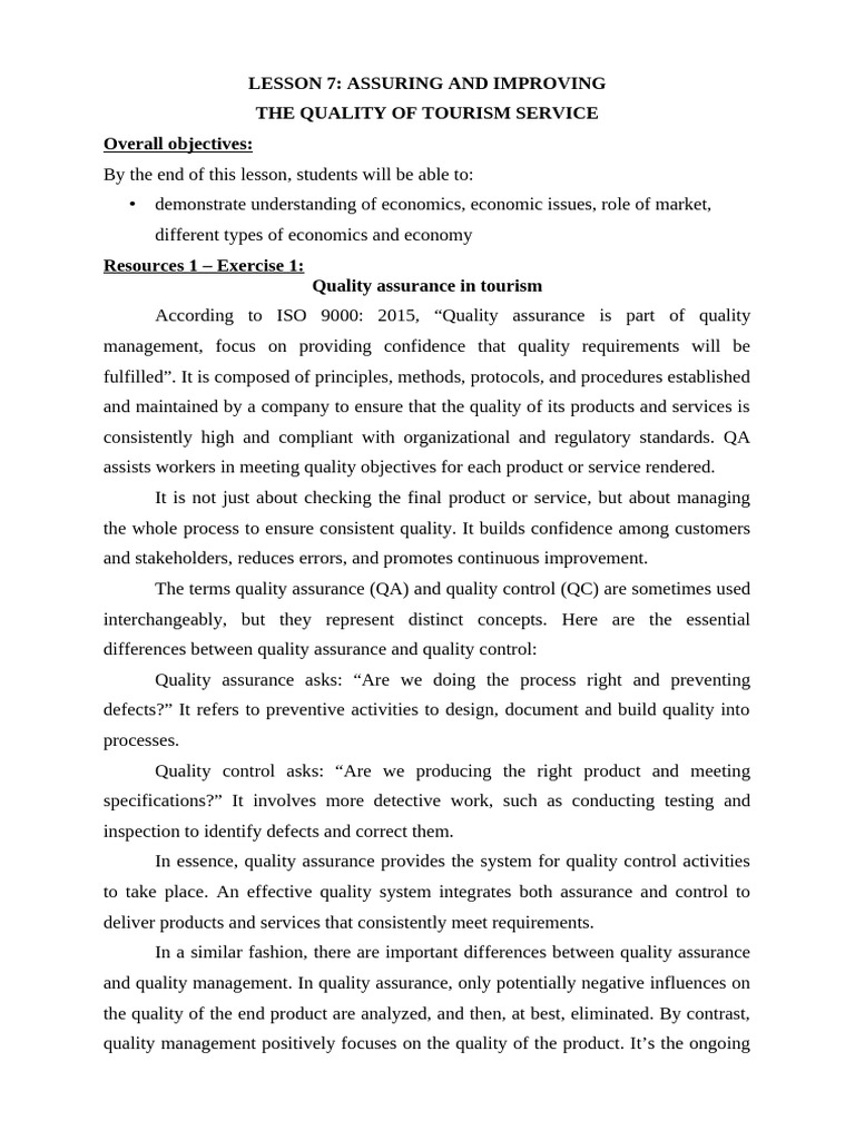 Lesson 7 | PDF | Quality Assurance | Quality Management