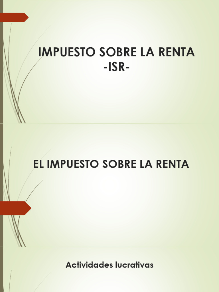 El Impuesto Sobre La Renta | PDF | Impuesto sobre la renta | Impuestos
